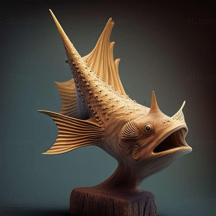 3D модель Усатый сом рыба анциструс (STL)